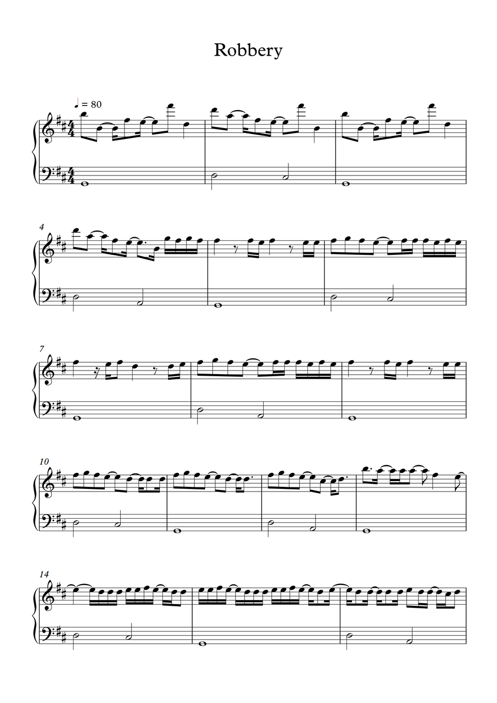 Juice WRLD Robbery (EASY) by SlowEasyPiano Sheet