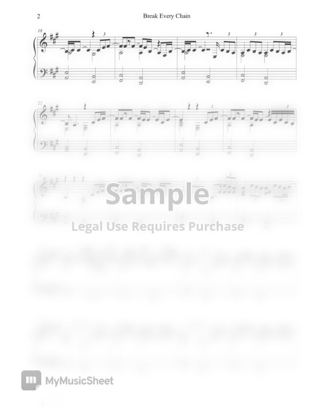 Break Every Chain` Tash Cobbs (Advanced Piano) by Betacustic Sheet Music