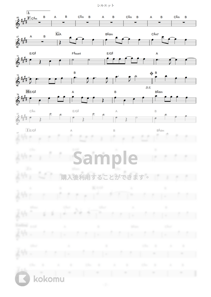 Naruto ナルト 疾風伝 シルエット By Muta Sax Sheet