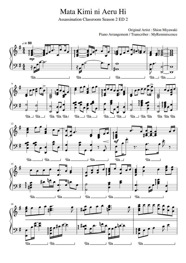 Shion Miyawaki Mata Kimi ni Aeru Hi (Assassination Classroom Season 2