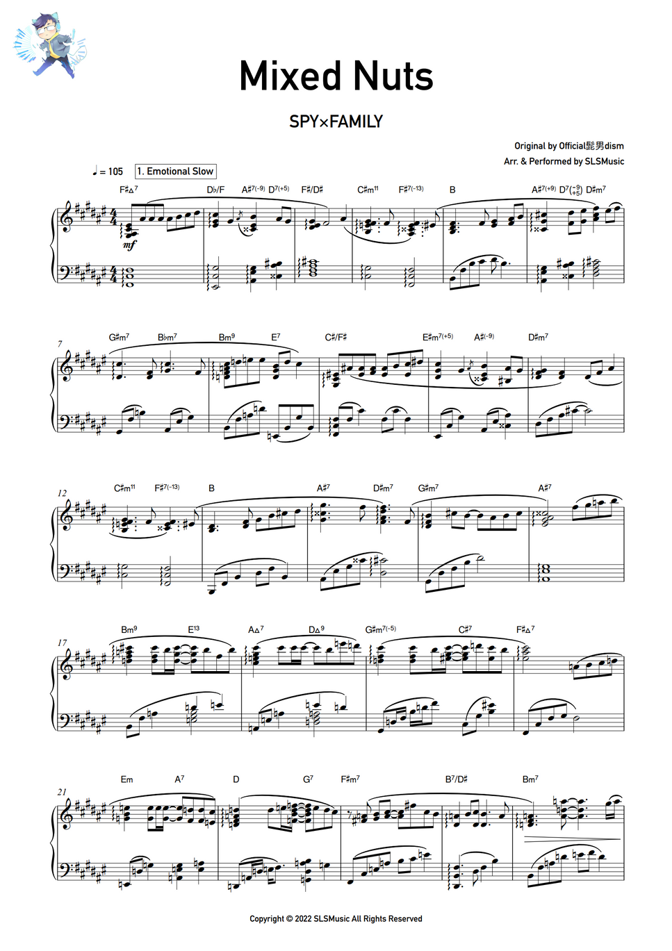 SPY×FAMILY Mixed Nuts (Official Hige Dandism) by SLSMusic Lembar Musik