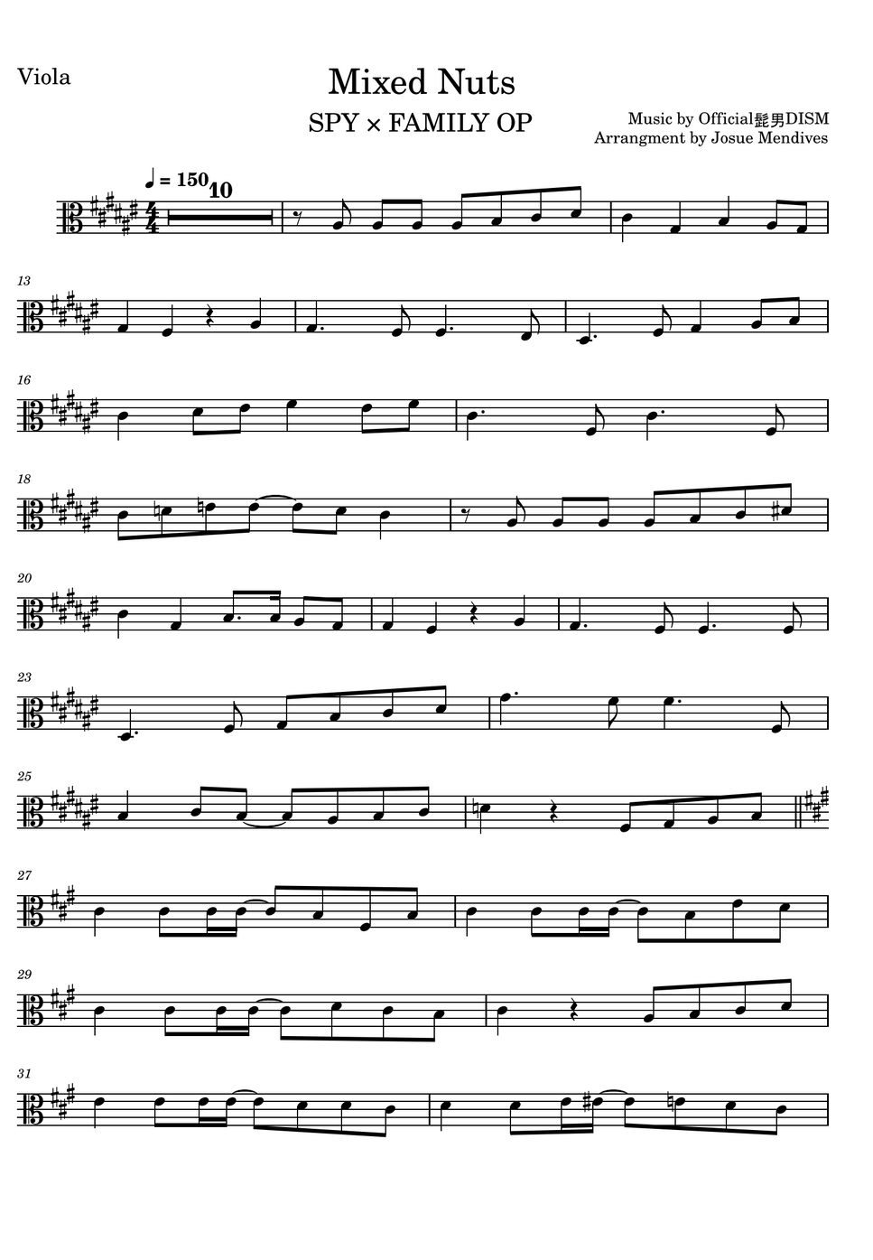 Official HIGE DANdism Mixed Nuts by Josue Mendives 악보