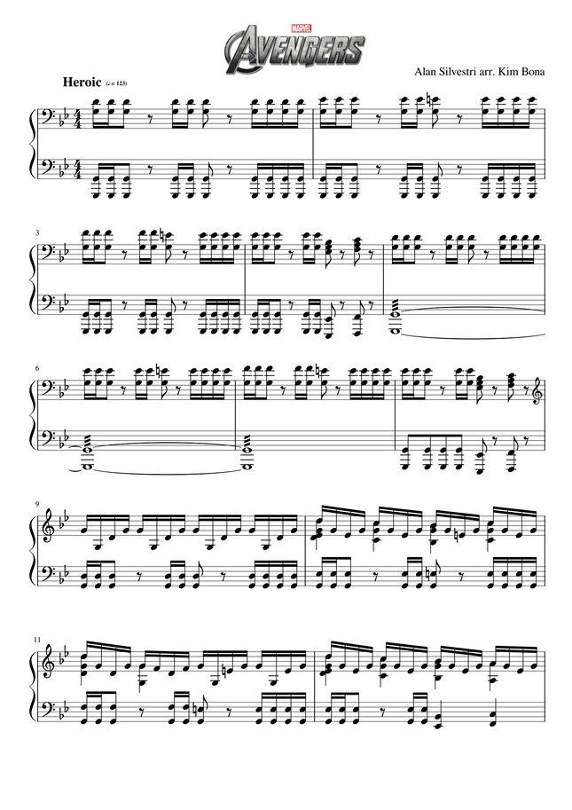 Ost The Avengers The Avengers (Main Theme) by Piano Suit Sheet Music
