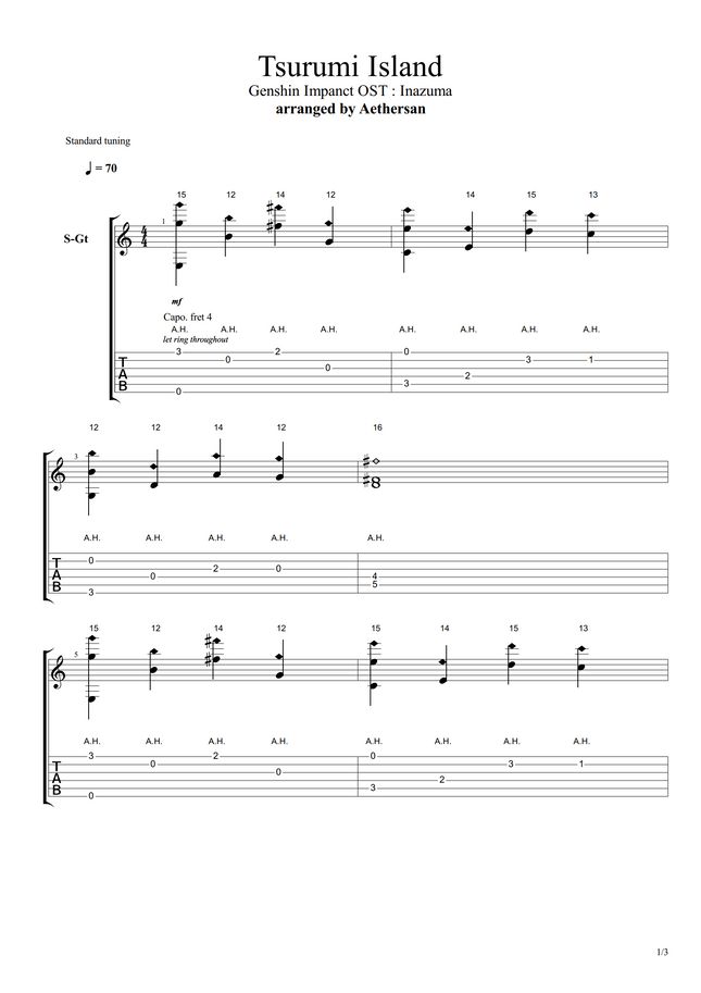 Aethersan Sheet Music