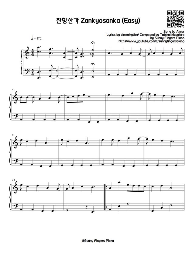 Demon Slayer Zankyosanka (Easy) by Sunny Fingers Piano Sheet Music