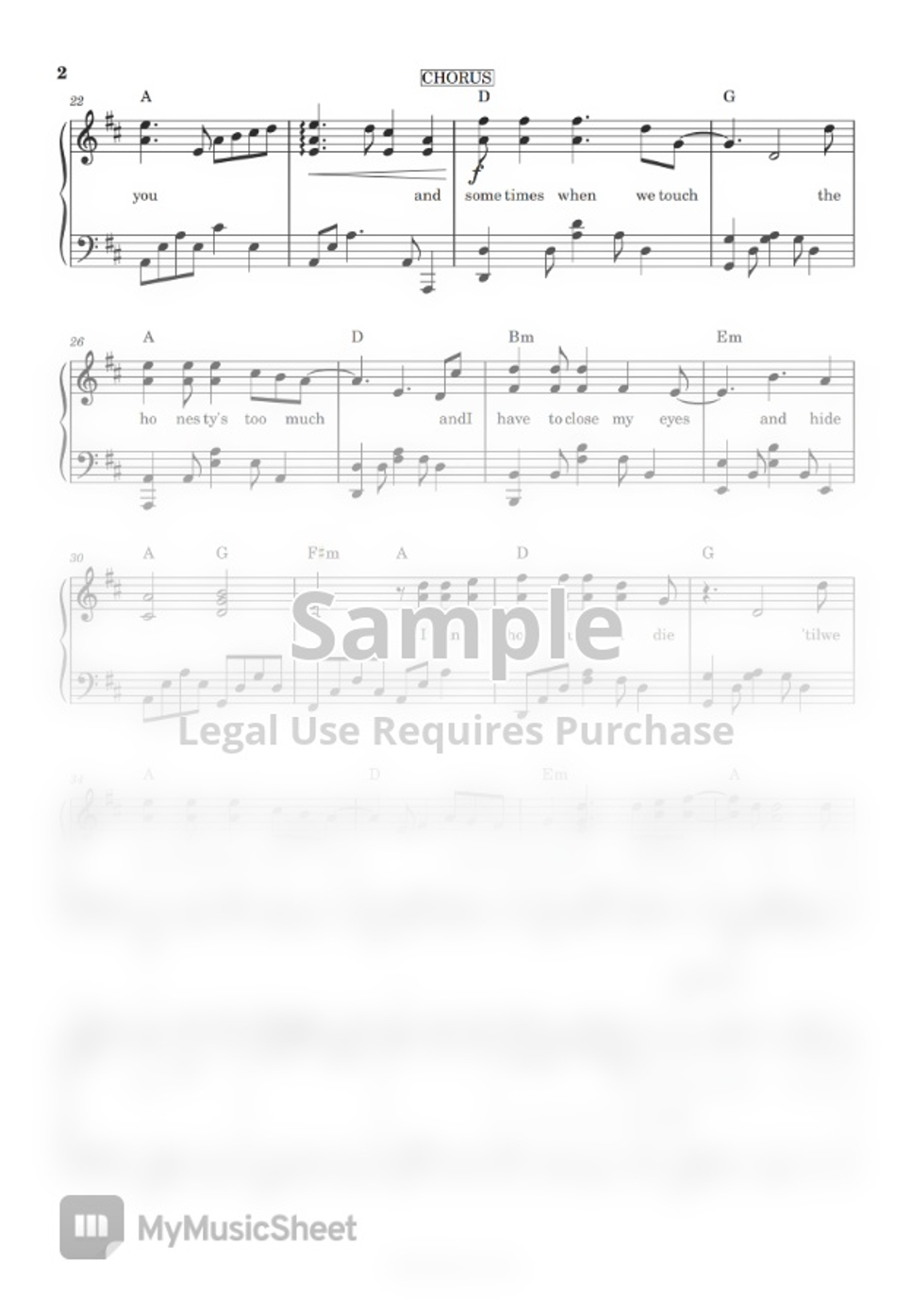 Dan Hill Sometimes When We Touch (piano sheet music) by Mel's Music