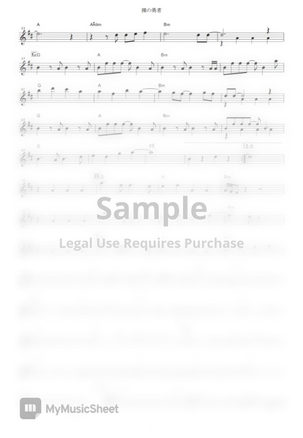 Vaundy Hadaka no Yuusha (Ranking of Kings / in Bb) Partition musicale