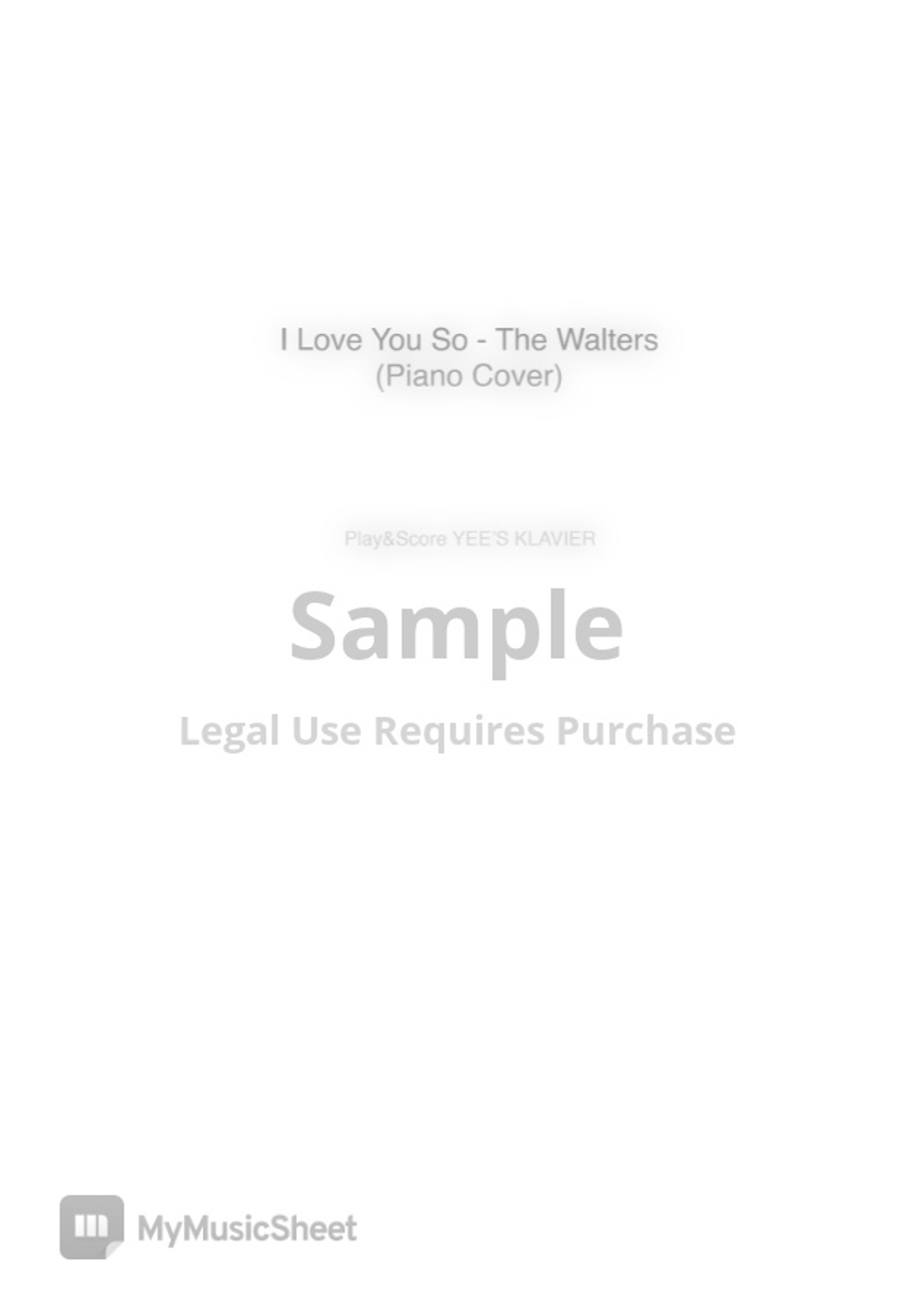 The Walters - I Love You So by YEE'S KLAVIER Hoja