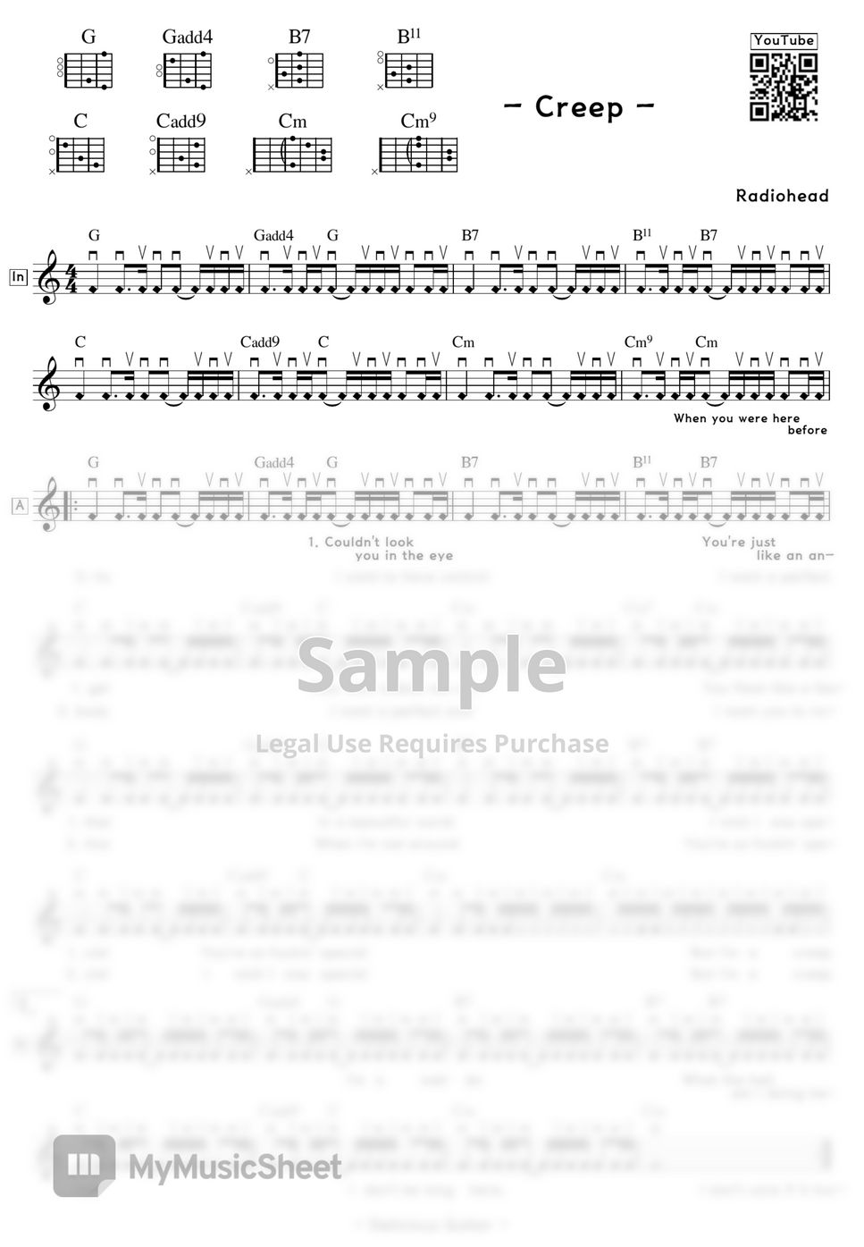 Radiohead Creep TAB by Delicious Guitar