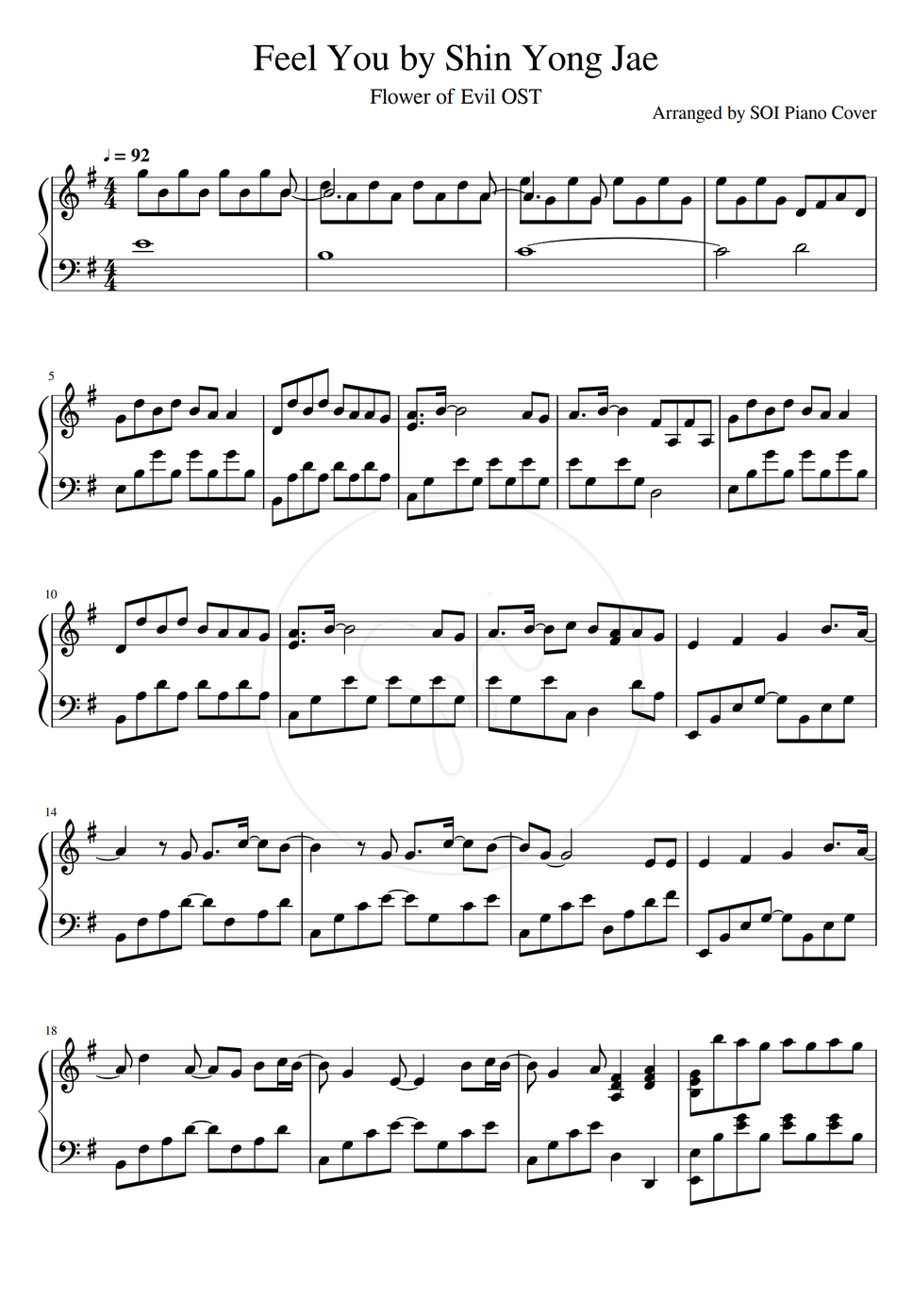 [Flower of Evil OST] Shin Yong Jae Feel You (Solo Piano) by SOI Piano