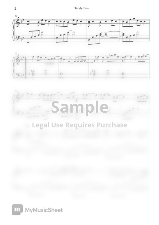 NCT DREAM - Teddy Bear by Lunar Piano Sheet Music