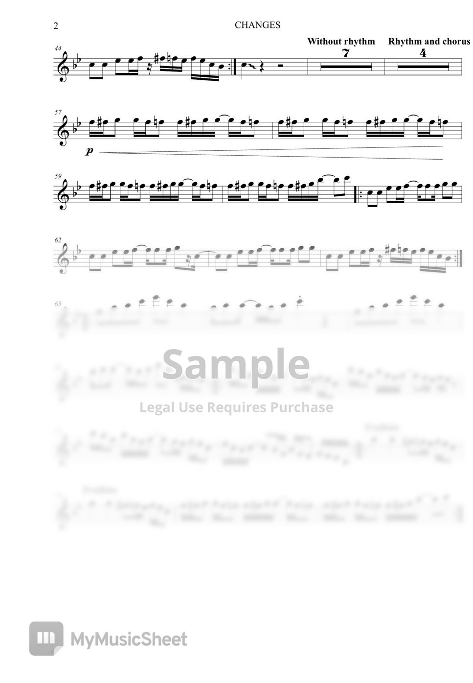 Changes Faul & Wad Ad, PNAU (Alto Sax) Sheet by Ismael Dorado
