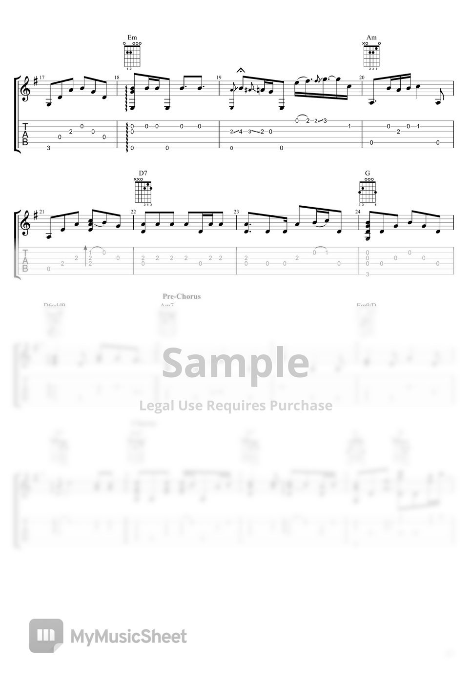 Joji Fingerstyle Guitar Glimpse of Us TAB by Acoustic