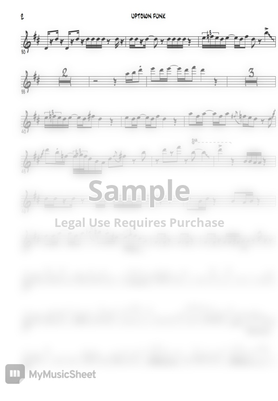 Uptown Funk Bruno Mars (Alto Sax) by Ismael Dorado Sheet