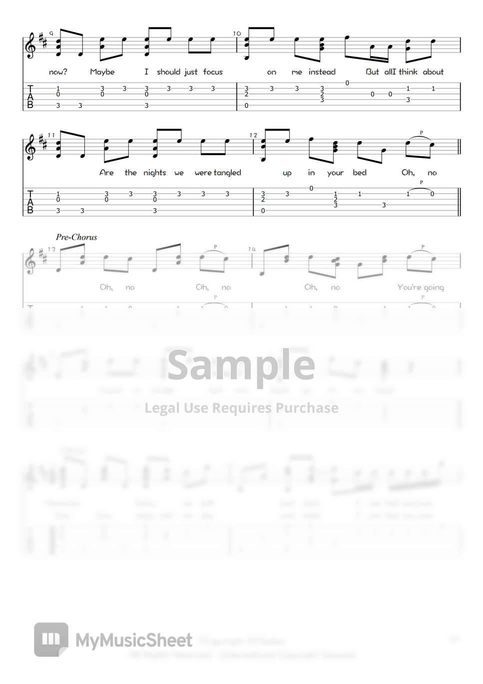 Charlie puth ft bts jung kook left and right by xyguitar tab