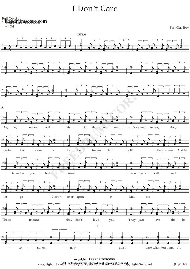 fall-out-boy-i-don-t-care-by-copydrum-sheet-music