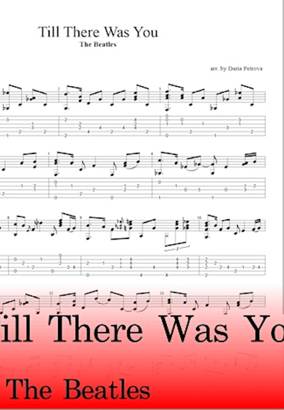 The beatles till there was you fingerstyle guitar arrangement