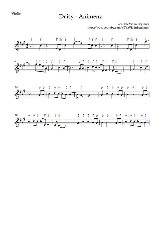 Animenz Daisy 境界の彼方 Sheet Music