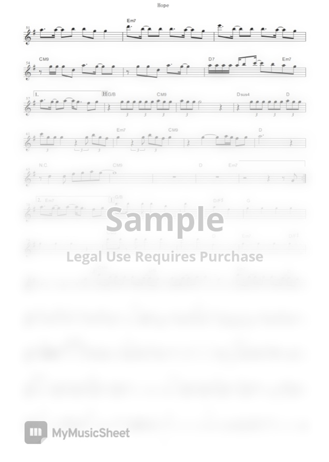 One Piece Hope In C By Namie Amuro Sheet