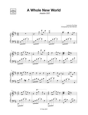 Aladdin A Whole New World 中級 By Tully Piano楽譜