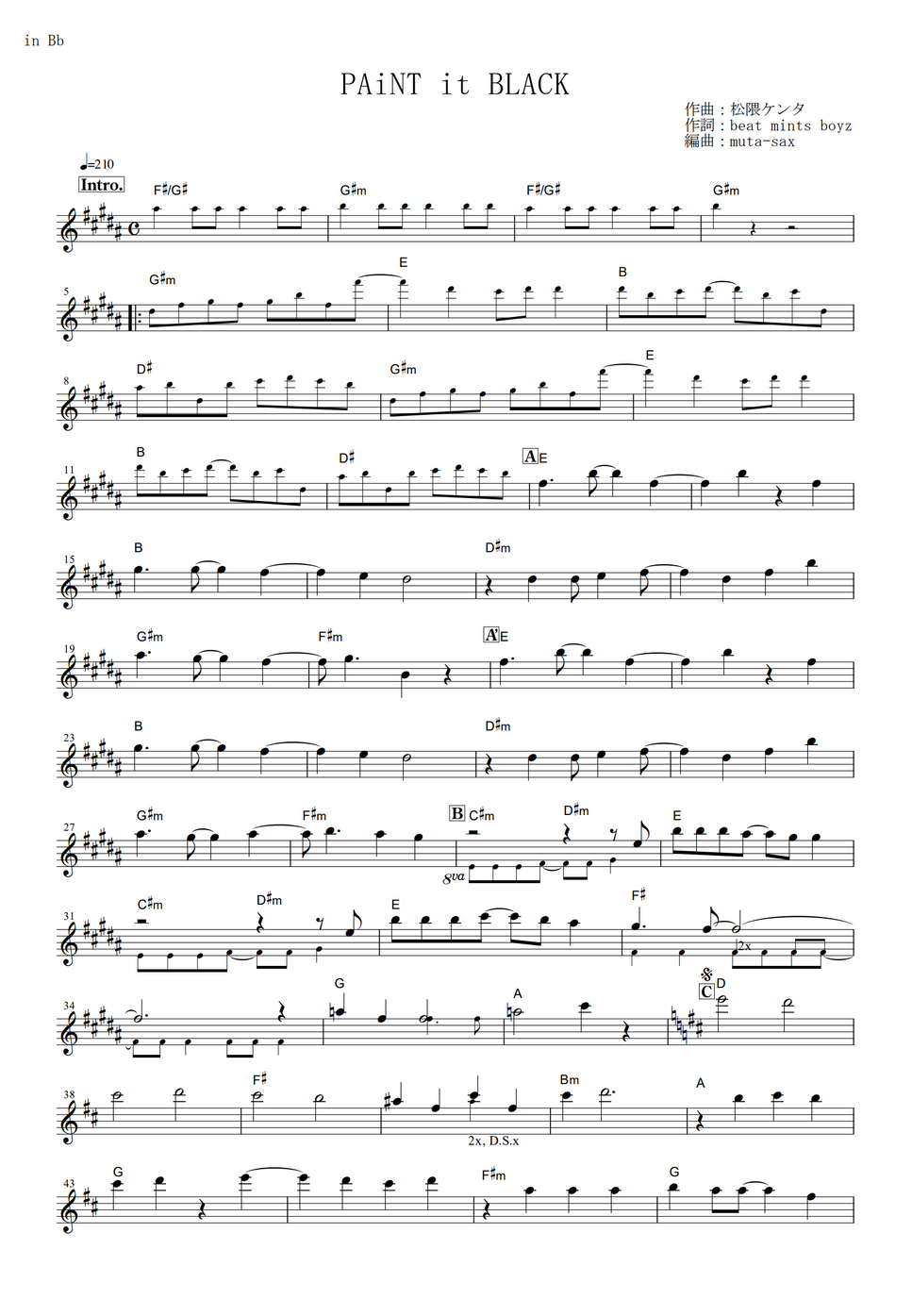 Black Clover PAiNT it BLACK (in Bb) Nuty by BiSH