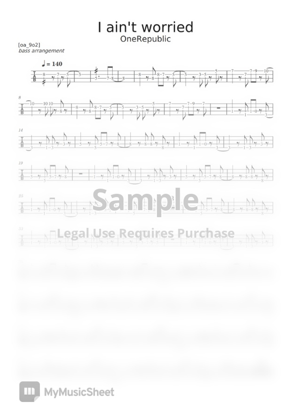 OneRepublic I Ain t Worried By Oa 9o2 Partitura onerepublic-i-ain-t-worried-by-oa-9o2-partitura