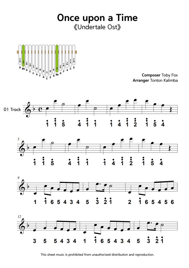 Once Upon A Time (Undertale) Kalimba Chords/Tabs