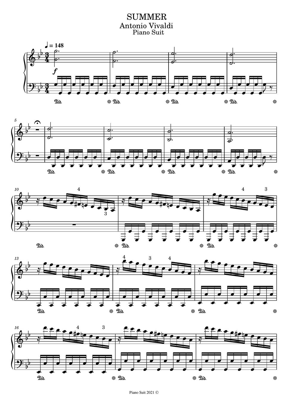 Antonio Vivaldi Summer (The Four Seasons) Nuty by Piano Suit