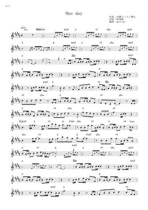 The Rootless One Day One Piece In C By Muta Sax Sheet Music