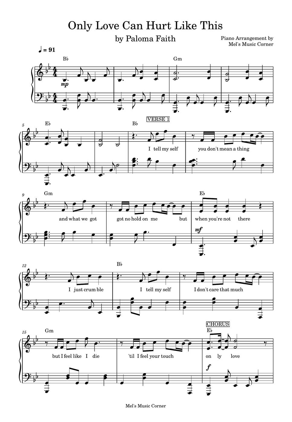 Paloma Faith - Only Love Can Hurt Like This (piano sheet music) 樂譜 by ...