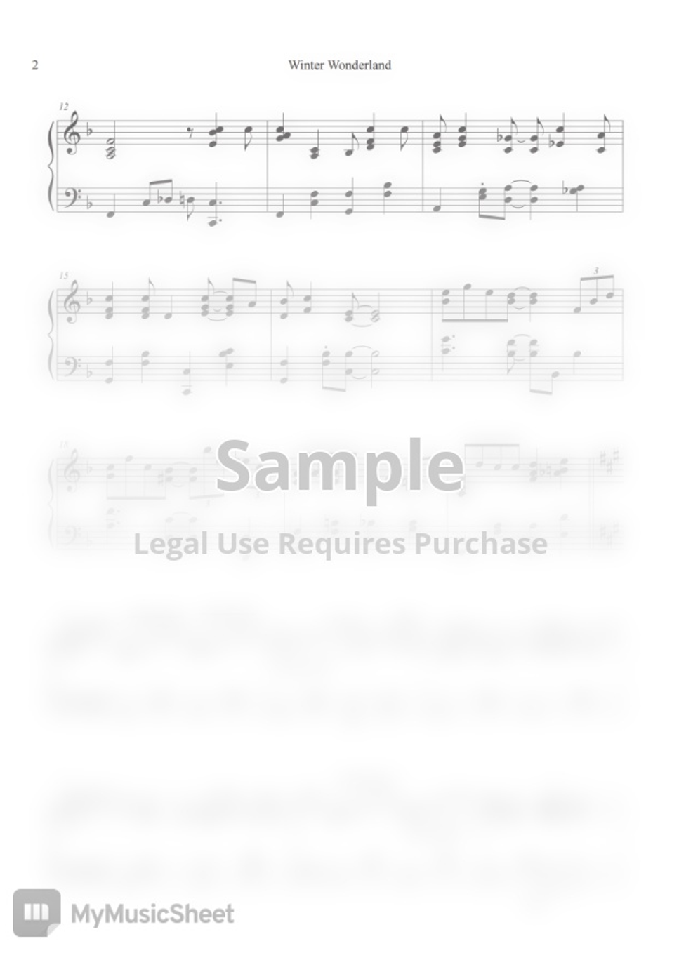 Michael Bublé Winter Wonderland (Jazz) by Tully Piano Partition musicale