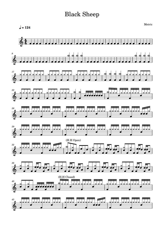 Metric black sheep by sheet music