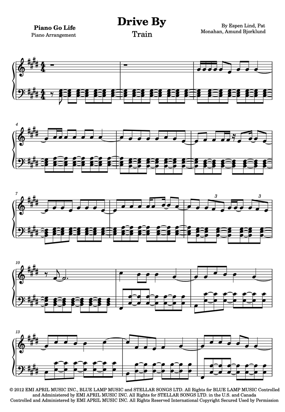 Train Drive By 악보 by Piano Go Life