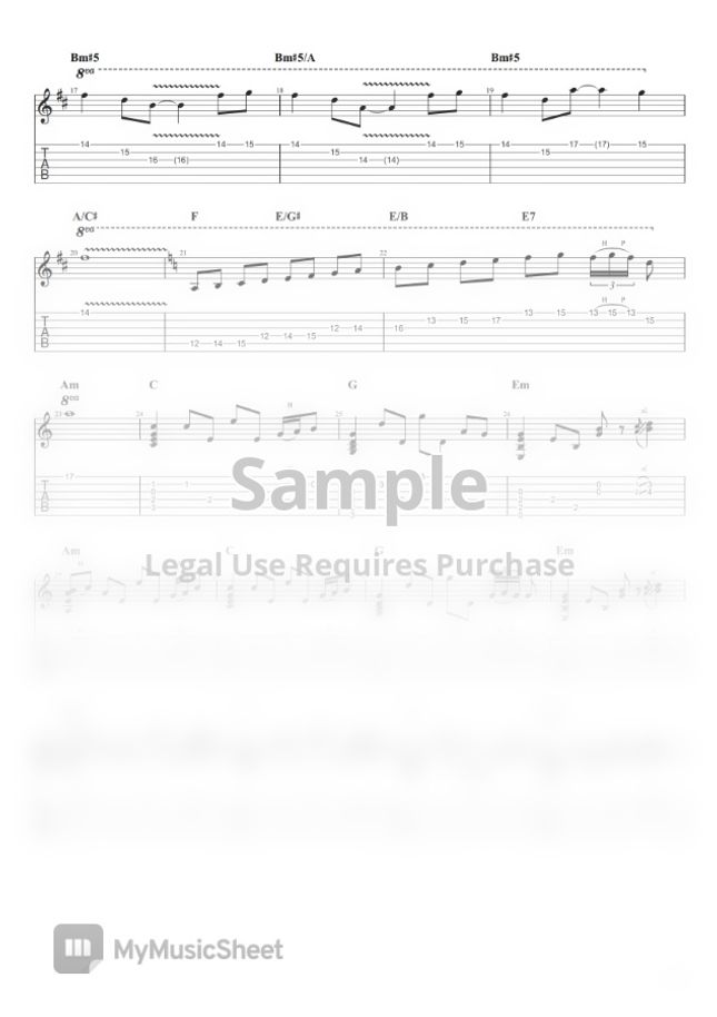 Metallica Fade to Black by Jo Hwan tab Sheet Music