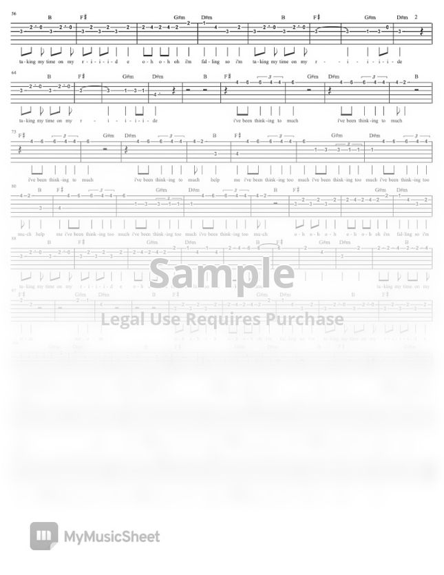 Ride, twenty one pilots Guitar Tab Sheet Music