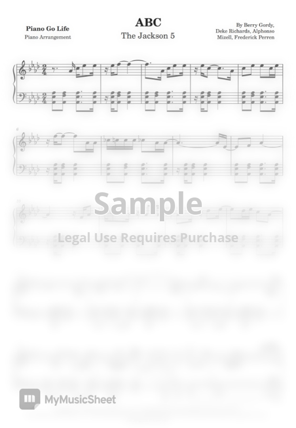 The jackson 5 abc by piano go life nuty