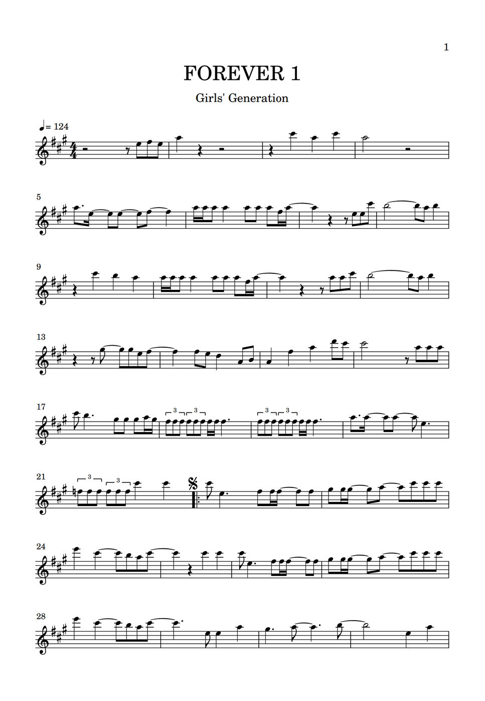 Girls' Generation 소녀시대 - FOREVER 1 Sheet by Kaho