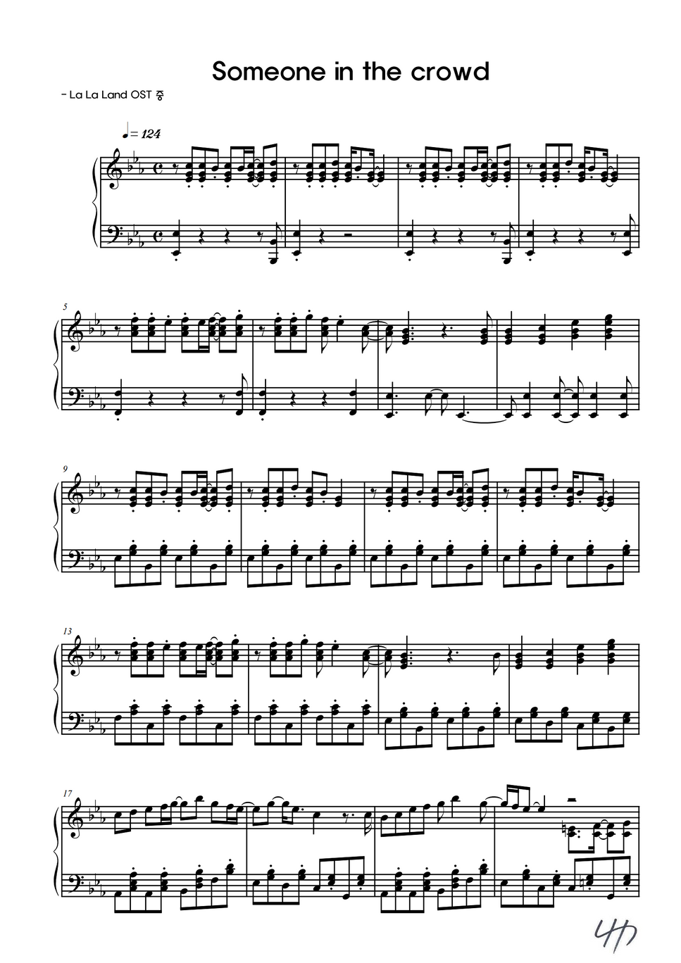 Someone in the crowd La La Land OST Sheet