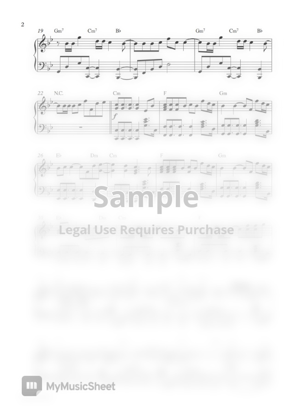 The Weeknd In Your Eyes (Piano Sheet) by Pianella Piano Partition musicale