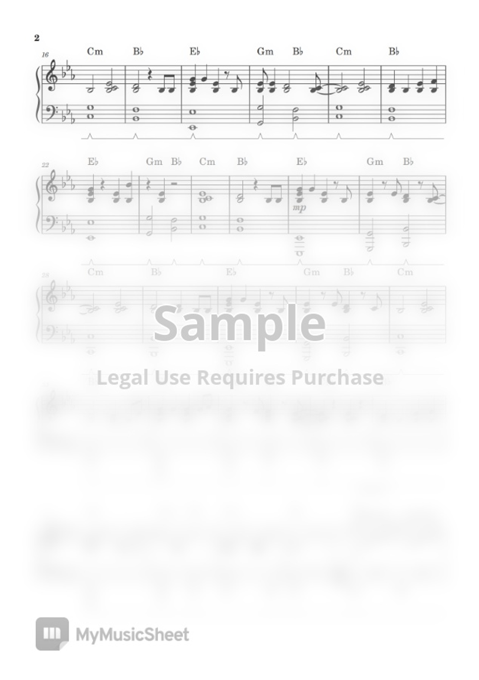 Coldplay Fix You (PIANO SHEET) by John Rod Dondoyano نوتة