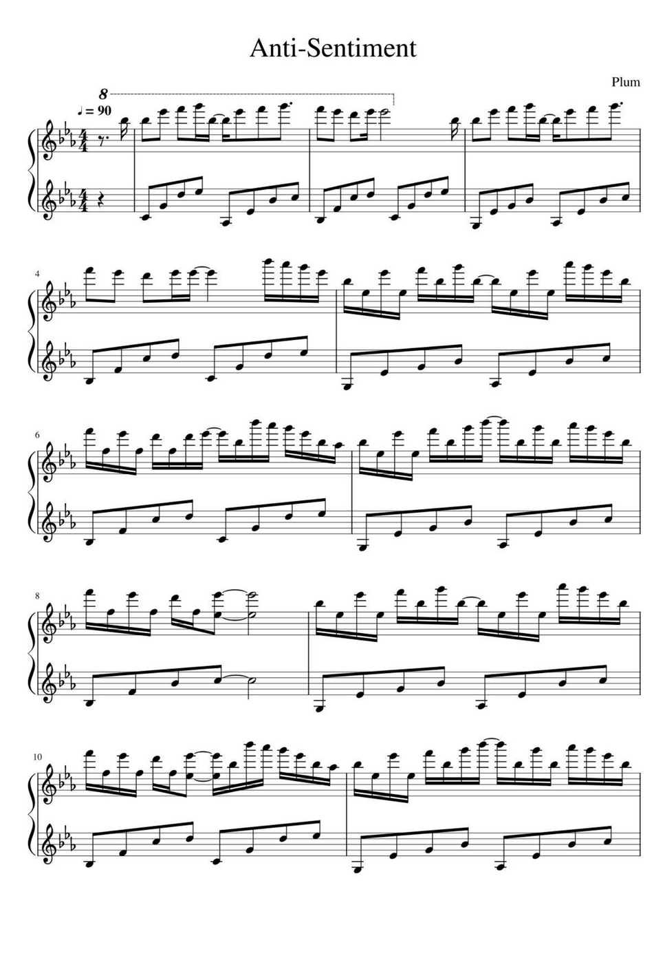 Plum - Anti-Sentiment Partitura