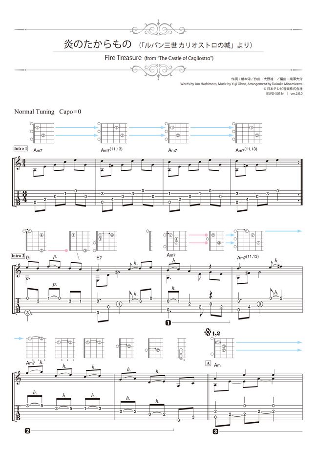 ルパン三世カリオストロの城 - 炎のたからもの (ソロギター) by 南澤 
