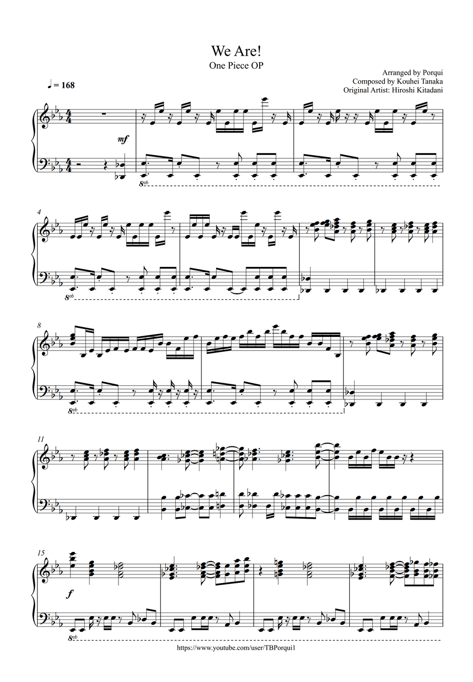 One piece op 1 we are partitura