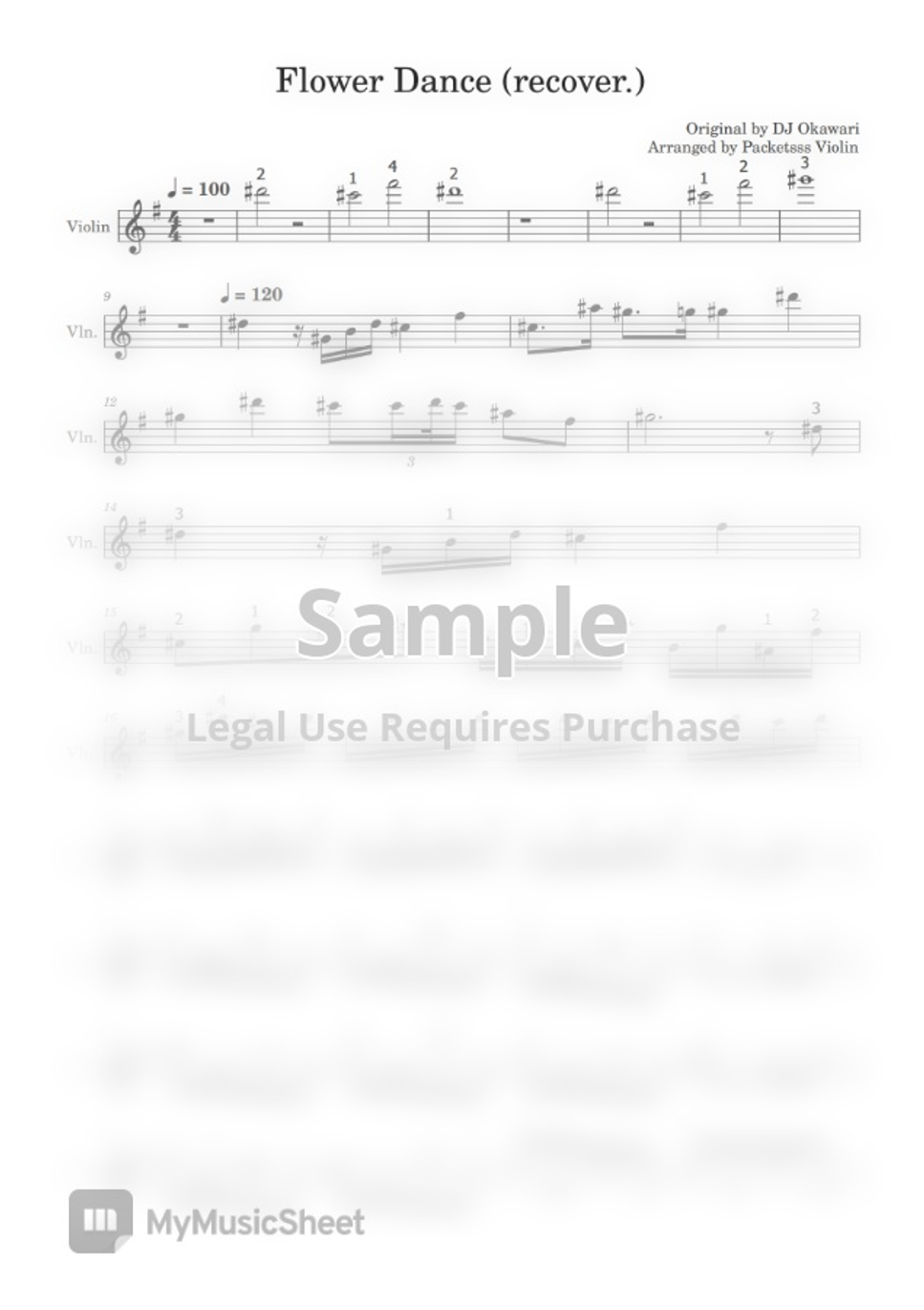 Dj Okawari Flower Dance Violin Sheet Music Best Flower Site