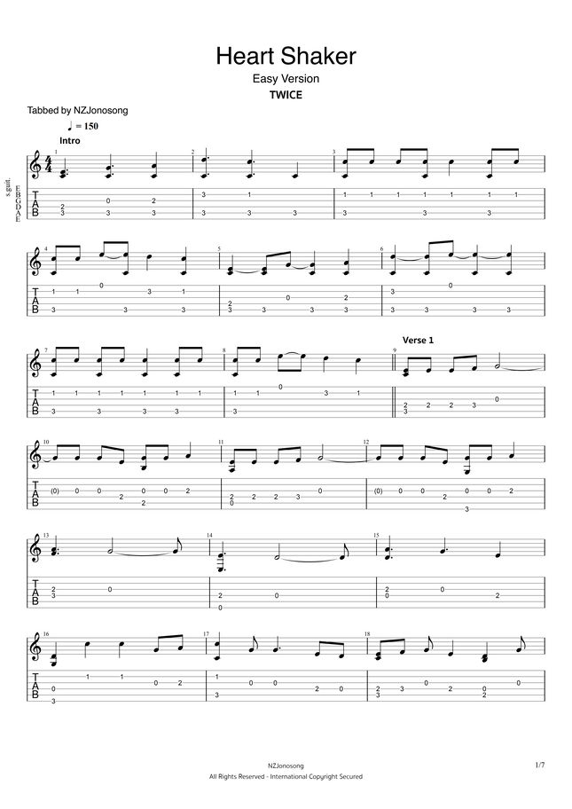 Twice Heart Shaker Easy 2 10 By Nzjonosong Sheet Music