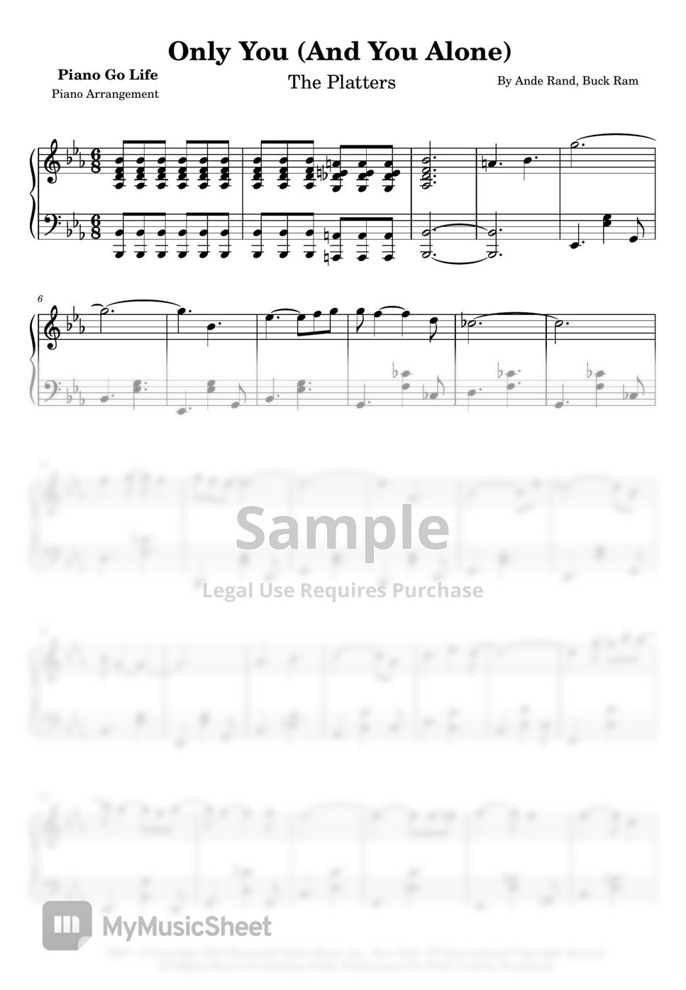 The Platters Only You And You Alone Partitura By Piano Go Life the-platters-only-you-and-you-alone-partitura-by-piano-go-life