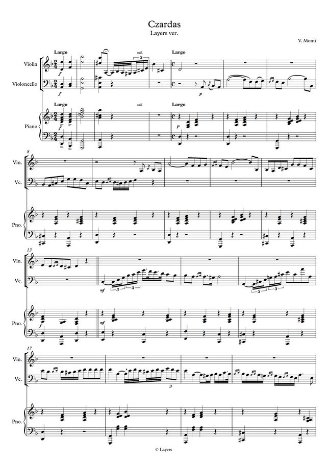 LAYERS 레이어스클래식 - V.Monti 'Czardas' (Piano Trio) by LAYERS