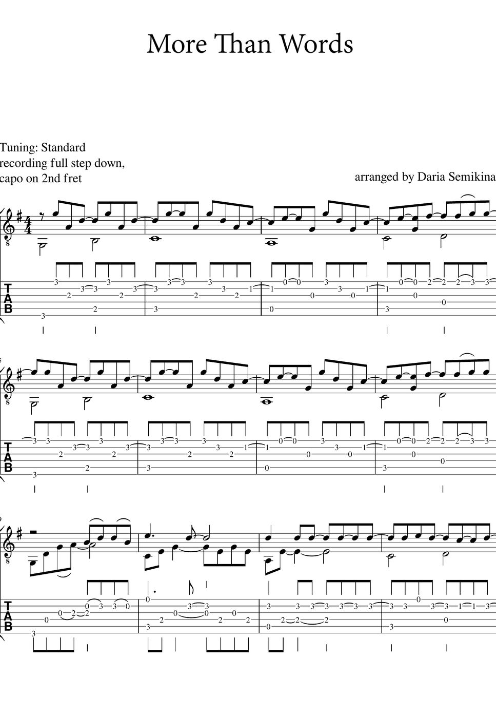 Extreme more than words tab