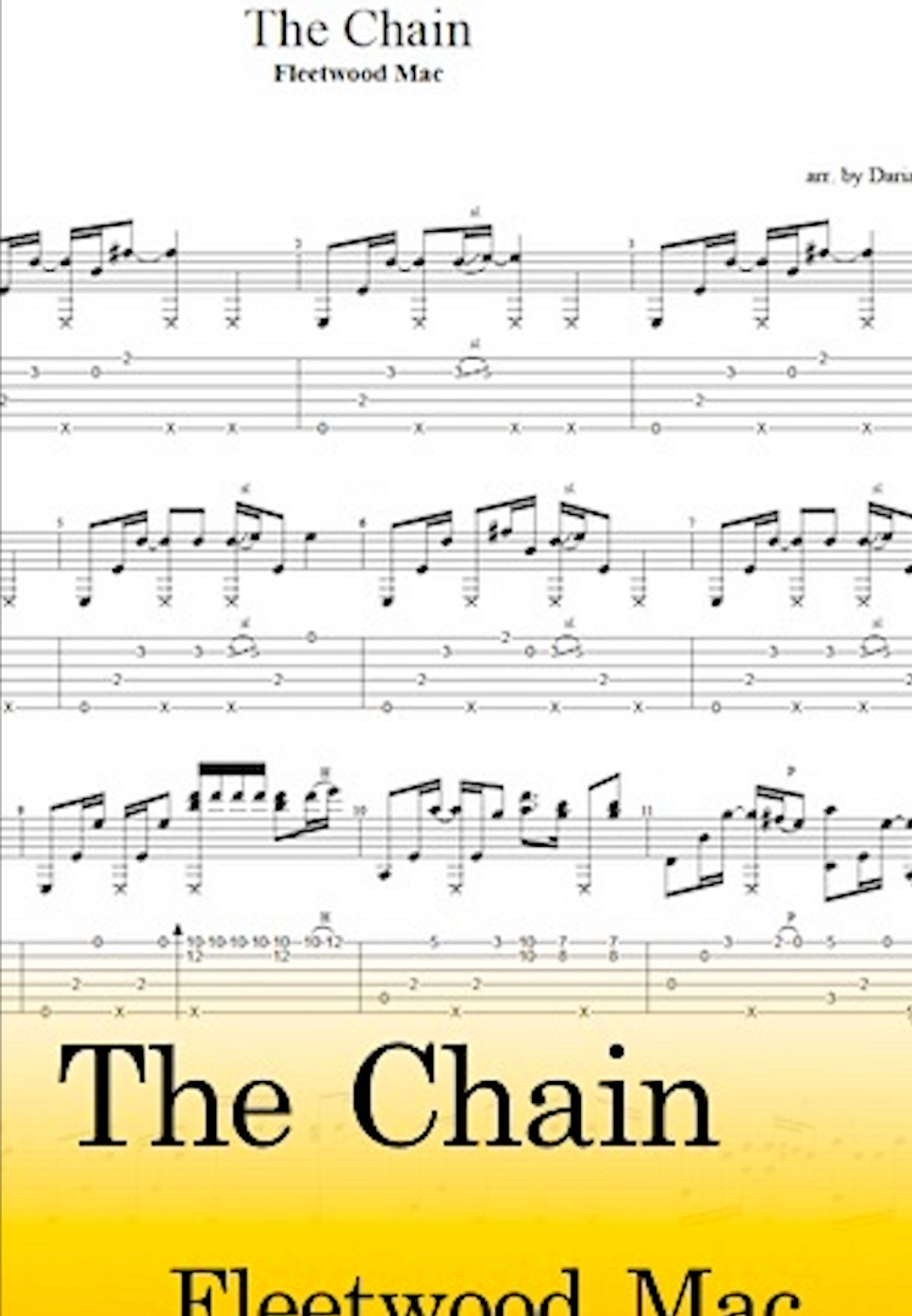Fleetwood Mac The Chain (Fingerstyle Guitar Arrangement, Standard