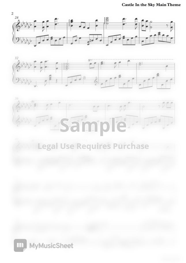 Joe Hisaishi Castle in the Sky Main Theme by Pianominion Sheet Music